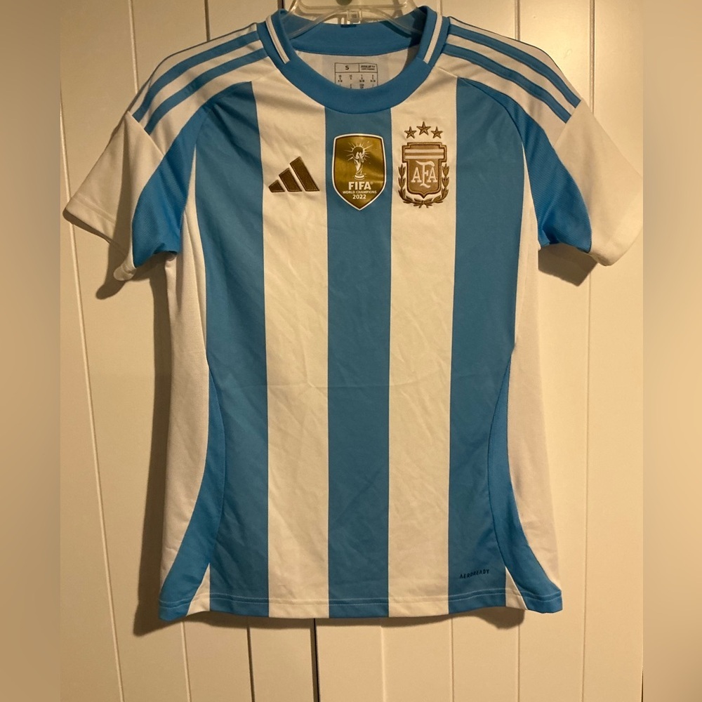 Kids Argentina Adidas Blue and White‎ Soccer Jersey